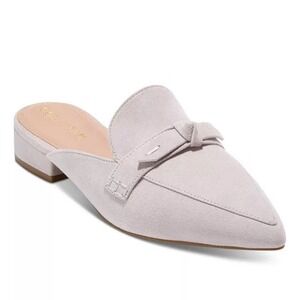 COLE HAAN Women sz.10 B PIPER Bow Mule Loafer Ashes Of Roses Suede Mules Shoes